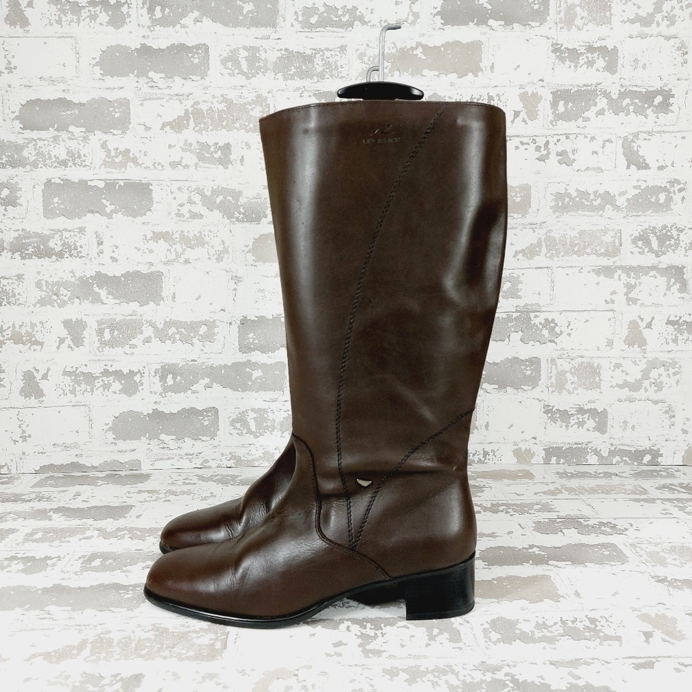 NEW Regency Brown Leather Waterproof Block Heel Mid Calf Boots T205